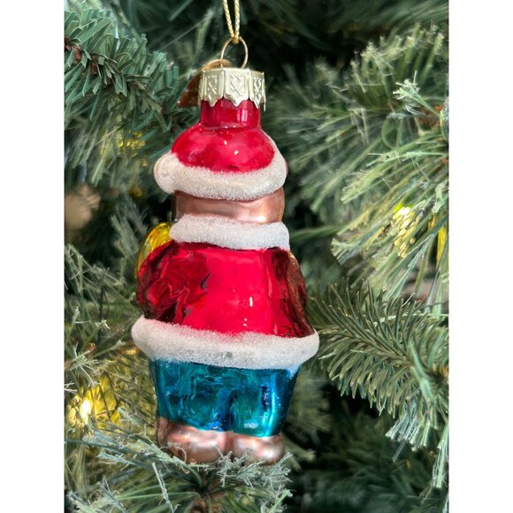 Vintage Santa Bear Thomas Pacconi Hand Blown Glass Christmas Ornament - Picture 4 of 6